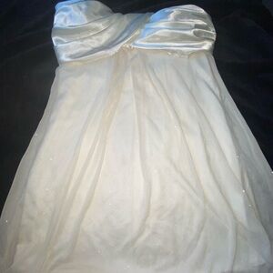 Elegant Strapless White Dress